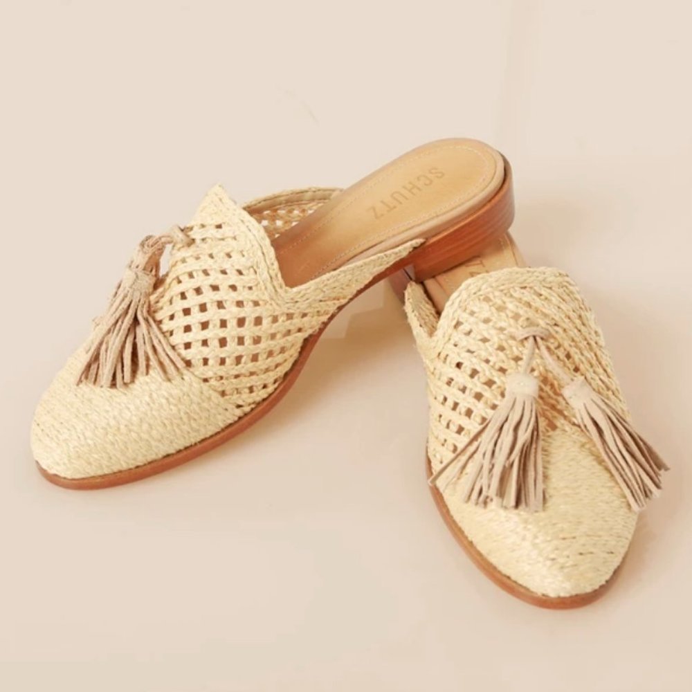Shutz Natural Straw Mules